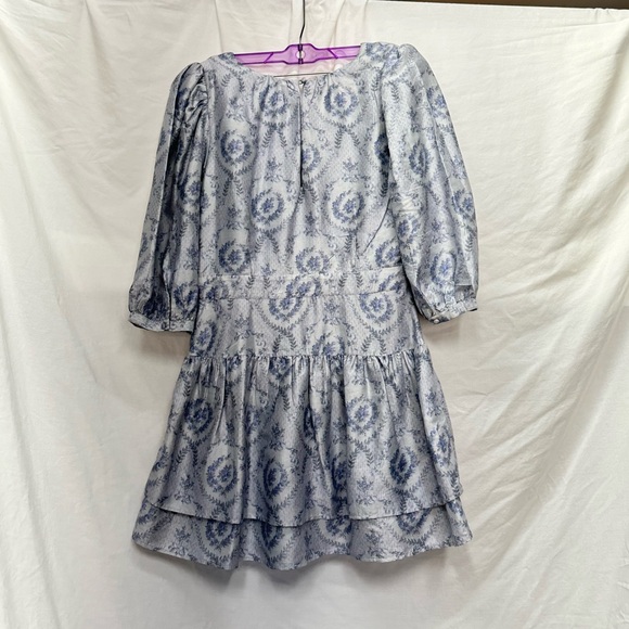 NWT Loveshackfancy Bow Pearla Blue Haze Mini Dress Size 8 - Picture 10 of 16